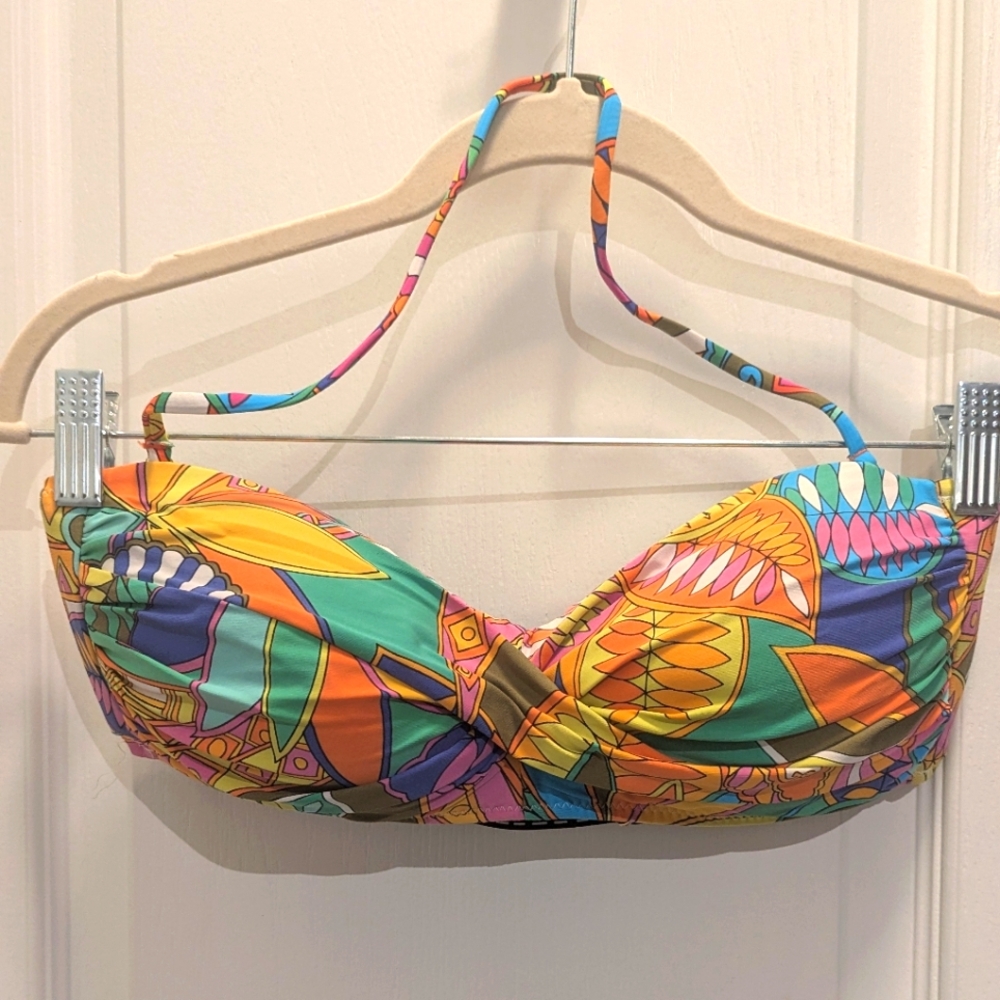 TRINA TURK Montezuma Strappy Twist Bandeau Swim‎ Bikini Top size 10